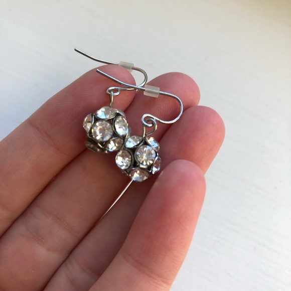Vintage Jewelry Chic Silver Diamond Disco Ball Drop Earrings Poshmark